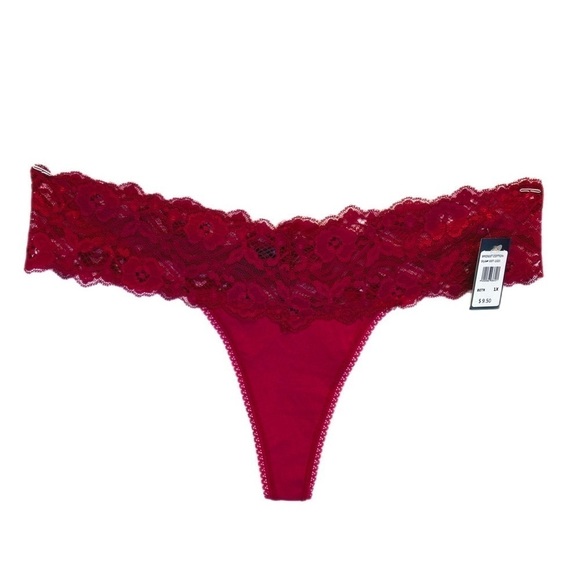 ➕🌸🆕 FREDERICK'S OF HOLLYWOOD ||   Bridget Plus-Size Cotton & Lace Thong- - Picture 5 of 6